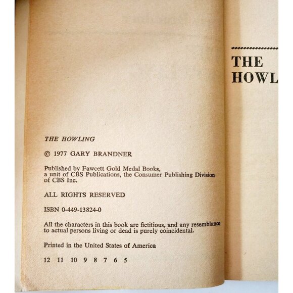 1977 The Howling Vintage Horror Occult PB Gary Brandner 1st Ed/5th Printing C95 - Picture 3 of 4